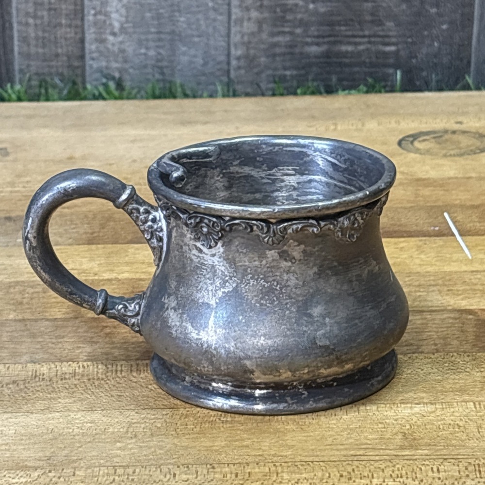 Vintage Knickerbocker Silver Co 341 Shaving Mug Cup 2 Piece Silverplate